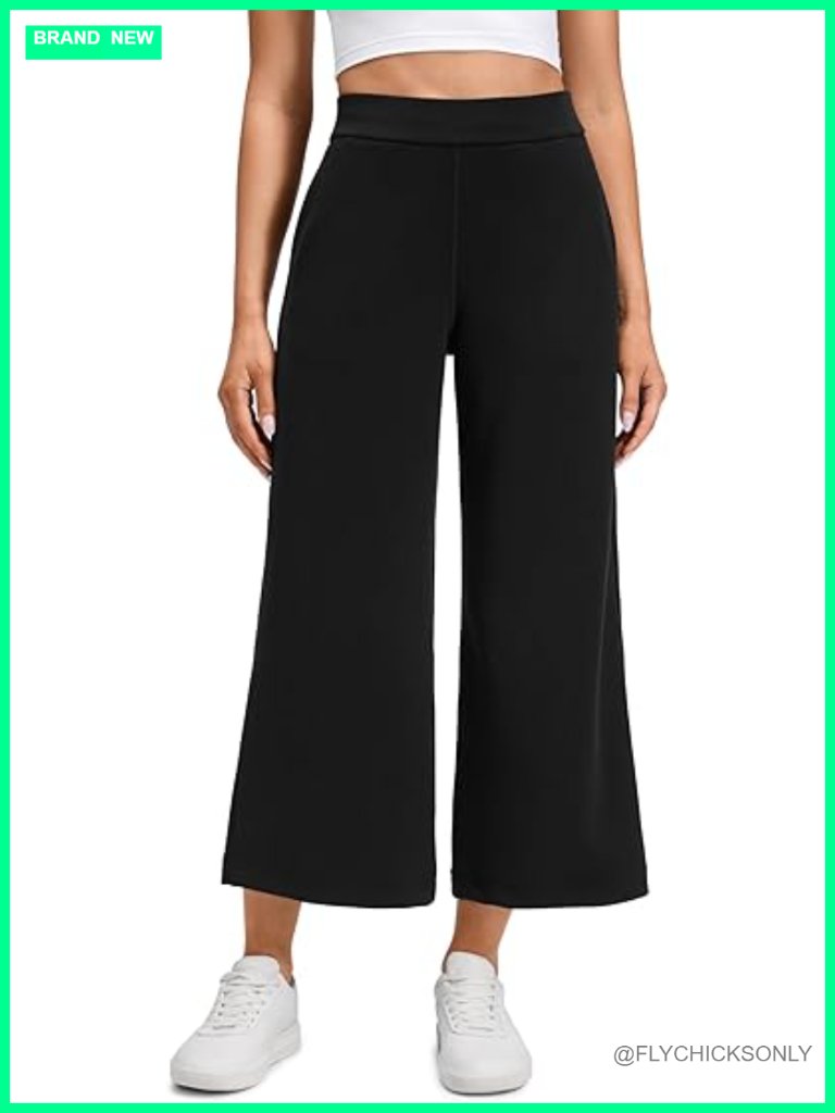 Modal Wide Leg Cropped Sweatpants With Pockets - Lounge Capri Pants